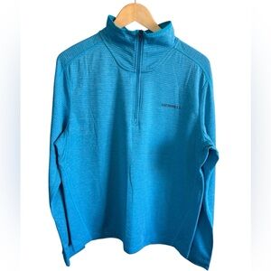 Merrell Men’s Blue Quarter-Zip Pullover Sweatshirt Thumb Hole Athletic Large